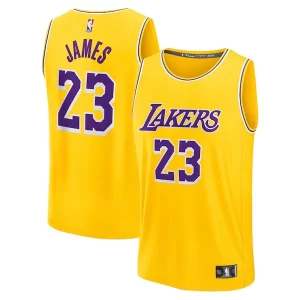 Gorgeous Robusto Eccezionale LeBron James Los Angeles Lakers Youth Fast Break Replica Player Jersey Icon Edition Gold