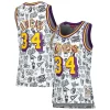 Gorgeous Shaquille O'Neal Los Angeles Lakers Women's 1996 Doodle Swingman Jersey White