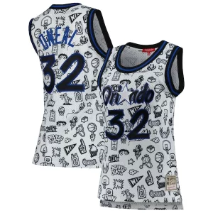 Gorgeous Shaquille O'Neal Orlando Magic Women's 1994 Doodle Swingman Jersey White