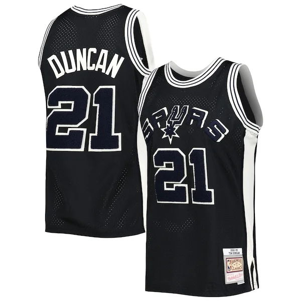 Incantevole Attraente Tim Duncan San Antonio Spurs 1998/99 Hardwood Classics Off Court Swingman Jersey Black