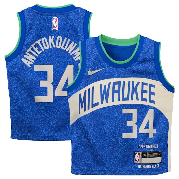 Incantevole Bellissimo Magnifico Giannis Antetokounmpo Milwaukee Bucks Nike Toddler Swingman Replica Jersey City Edition Royal