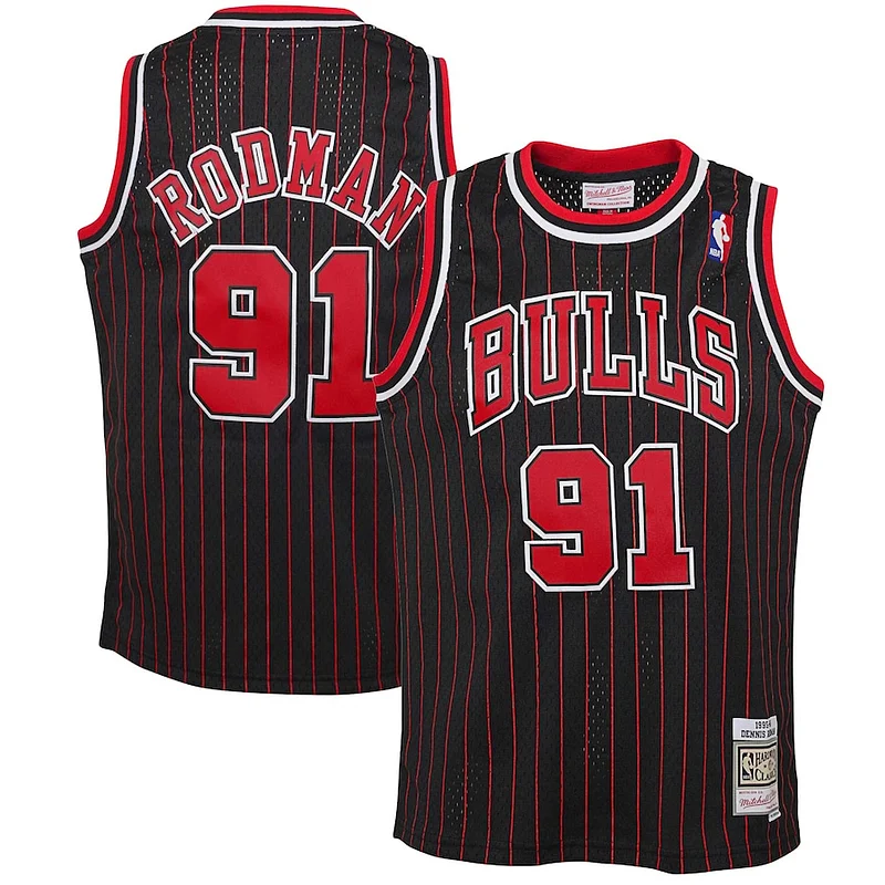 Delizioso Duraturo Dennis Rodman Chicago Bulls Youth 1995/96 Hardwood Classics Swingman Jersey Black