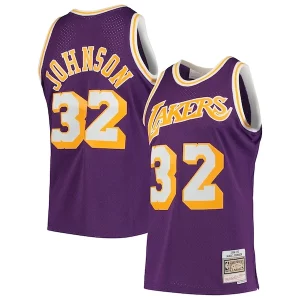Incantevole Magic Johnson Los Angeles Lakers 1984/85 Hardwood Classics Swingman Jersey Purple/Gold
