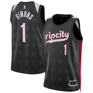 Incantevole Meraviglioso Anfernee Simons Portland Trail Blazers Nike Unisex 2024/25 Swingman Player Jersey City Edition Black