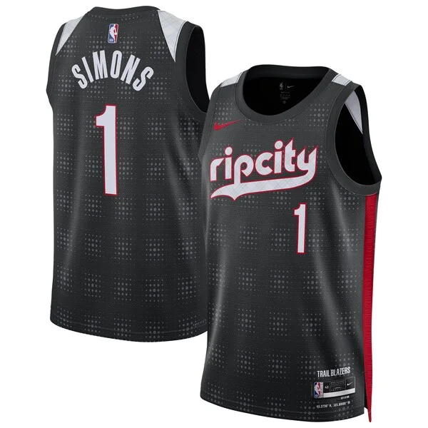 Incantevole Meraviglioso Anfernee Simons Portland Trail Blazers Nike Unisex 2024/25 Swingman Player Jersey City Edition Black