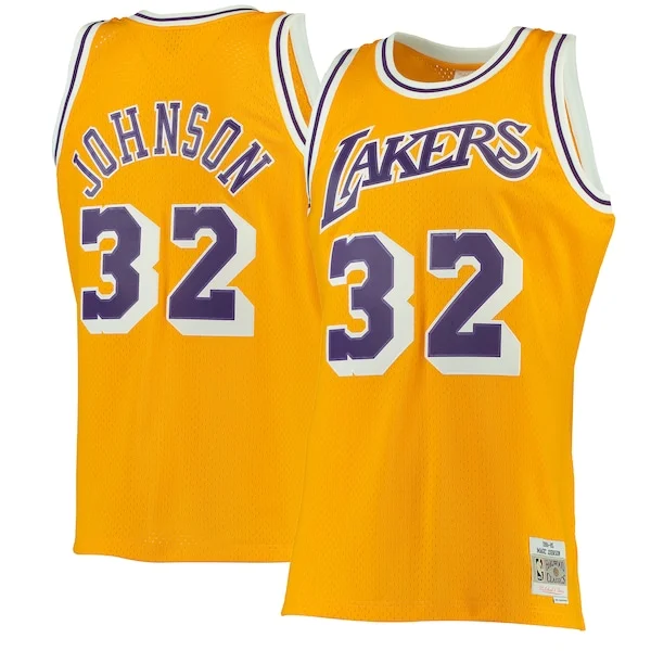 Incantevole Meraviglioso Comodo Magic Johnson Los Angeles Lakers 1984/85 Hardwood Classics Swingman Jersey Gold/Purple