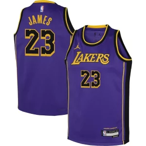 Sofisticato LeBron James Los Angeles Lakers Jordan Brand Youth Performance Swingman Jersey Statement Purple