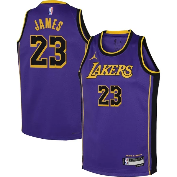 Sofisticato LeBron James Los Angeles Lakers Jordan Brand Youth Performance Swingman Jersey Statement Purple