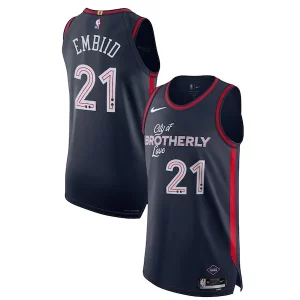 Incantevole Nike Joel Embiid Philadelphia 76ers Authentic Jersey City Edition Navy