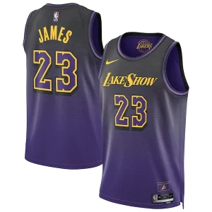 Incantevole Resistente LeBron James Los Angeles Lakers Nike Unisex 2024/25 Swingman Player Jersey City Edition Purple