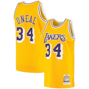 Incantevole Sofisticato Shaquille O'Neal Los Angeles Lakers 1996/97 Hardwood Classics Authentic Jersey Gold