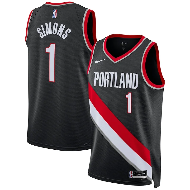Splendido Resistente Anfernee Simons Portland Trail Blazers Nike Unisex Swingman Jersey Association Edition Black