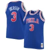 Lussuoso Allen Iverson Philadelphia 76ers 1996/97 Big & Tall Hardwood Classics Swingman Jersey Royal/Black/Red/White