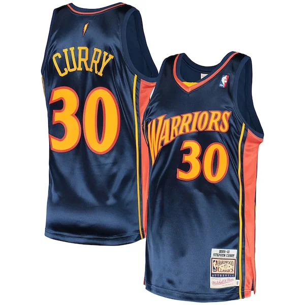 Lussuoso Bellissimo Prestigioso Stephen Curry Golden State Warriors 2009/10 Hardwood Classics Authentic Jersey Navy