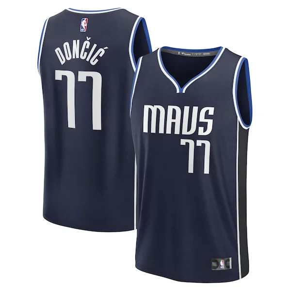 Lussuoso Classico Luka Dončić Dallas Mavericks Men's Fast Break Player Jersey Statement Edition Navy