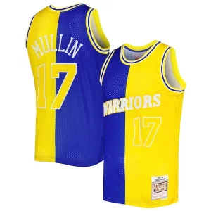 Lussuoso Elegante Chris Mullin Golden State Warriors Hardwood Classics 1993/94 Split Swingman Jersey Royal/Gold