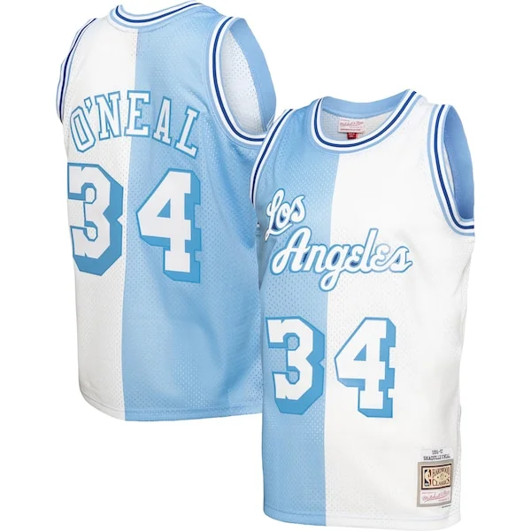 Lussuoso Fascinante Cool Shaquille O'Neal Los Angeles Lakers Big & Tall Hardwood Classics 1996/97 Split Swingman Jersey Powder Blue/White