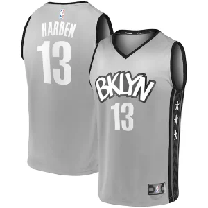 Lussuoso James Harden Brooklyn Nets Fast Break Replica Jersey Charcoal Statement Edition/White