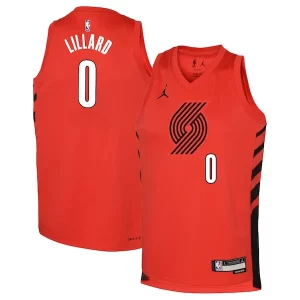 Lussuoso Pratico Damian Lillard Portland Trail Blazers Jordan Brand Youth Swingman Jersey Statement Edition Red