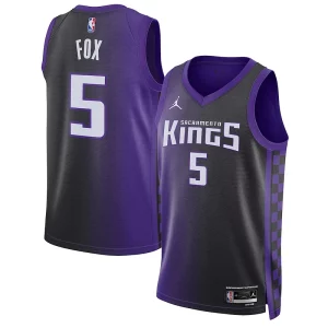 Lussuoso Resistente De'Aaron Fox Sacramento Kings Jordan Brand Unisex Swingman Jersey Statement Edition Purple