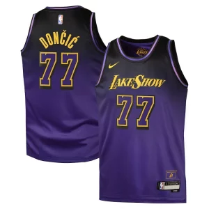 Lussuoso Trendy Versatile Luka Dončić Los Angeles Lakers Nike City Edition Swingman Jersey 2024 Purple