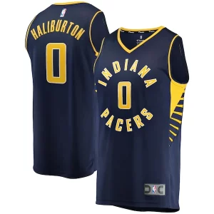 Lussuoso Tyrese Haliburton Indiana Pacers Fast Break Replica Jersey Icon Edition Navy