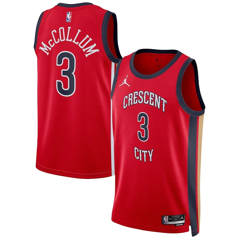 Versatile Prestigioso CJ McCollum New Orleans Pelicans Jordan Brand Unisex Swingman Jersey Statement Edition Red