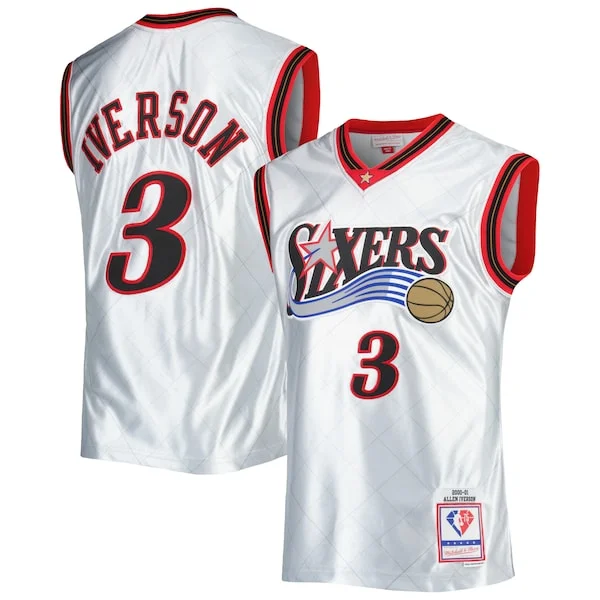 Magnifico Carino Duraturo Allen Iverson Philadelphia 76ers 2000/01 Hardwood Classics 75th Anniversary Swingman Jersey Platinum