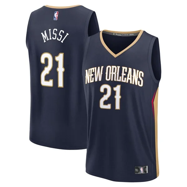 Magnifico Elegante Yves Missi New Orleans Pelicans Youth 2024 NBA Draft Fast Break Player Jersey Icon Edition Navy