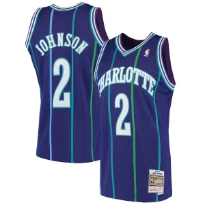 Magnifico Fascinante Larry Johnson Charlotte Hornets 1994/95 Hardwood Classics Swingman Jersey Purple