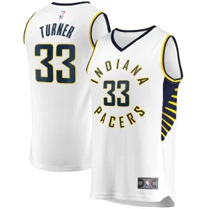 Magnifico Pratico Eccezionale Myles Turner Indiana Pacers Fast Break Replica Player Jersey White Association Edition
