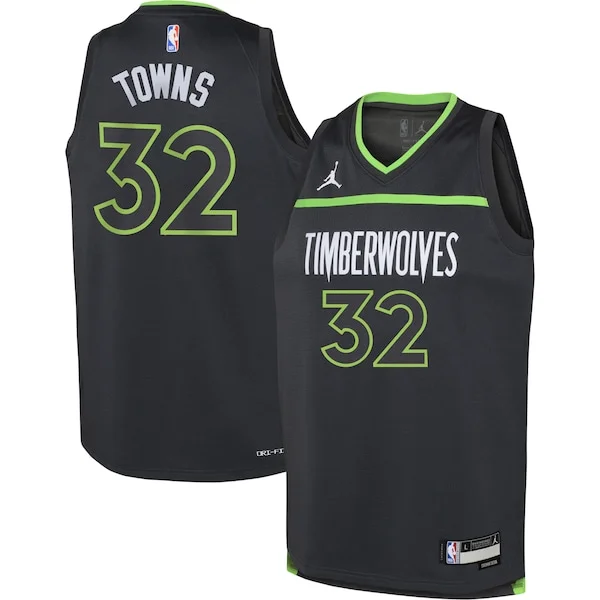 Magnifico Resistente Karl Anthony Towns Minnesota Timberwolves Jordan Brand Youth Swingman Jersey Statement Edition Black