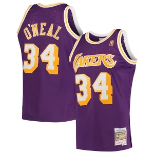 Magnifico Shaquille O'Neal Los Angeles Lakers Hardwood Classics Swingman Jersey Purple/Royal/Gold