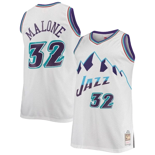 Magnifico Stupendo Karl Malone Utah Jazz 1996/97 Big & Tall Hardwood Classics Swingman Jersey White/Purple