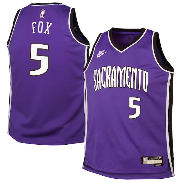 Meraviglioso Accattivante Classico De'Aaron Fox Sacramento Kings Nike Youth 2024/25 Swingman Jersey Purple Classic Edition
