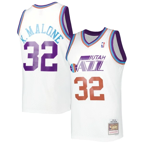 Meraviglioso Bellissimo Versatile Karl Malone Utah Jazz 1991/92 Hardwood Classics Reload 3.0 Swingman Jersey White