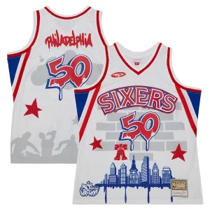 Meraviglioso Eccezionale Magnifico Philadelphia 76ers x Tats Cru Hardwood Classics Fashion Jersey White