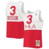 Meraviglioso Elegante Classico Allen Iverson Philadelphia 76ers 2003/2004 Hardwood Classics Swingman Jersey White/Red