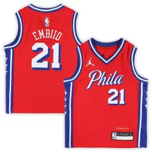 Meraviglioso Joel Embiid Philadelphia 76ers Jordan Brand Preschool 2022/23 Replica Jersey Statement Edition Red
