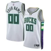 Meraviglioso Milwaukee Bucks Nike 2021/22 Swingman Custom Jersey City Edition White