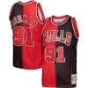 Meraviglioso Raffinato Incantevole Dennis Rodman Chicago Bulls Hardwood Classics 1995/96 Split Swingman Jersey Red/Black
