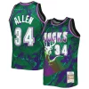 Meraviglioso Ray Allen Milwaukee Bucks 1996/97 Hardwood Classics Marble Swingman Jersey Green