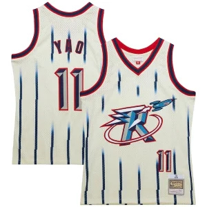 Meraviglioso Resistente Pratico Yao Ming Houston Rockets Chainstitch Swingman Jersey Cream