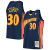Meraviglioso Stephen Curry Golden State Warriors Hardwood Classics Swingman Jersey Navy/White