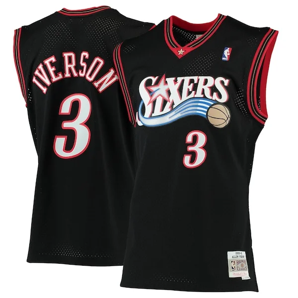 Moderno Allen Iverson Philadelphia 76ers 2000/01 Hardwood Classics Swingman Jersey Black