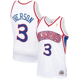 Moderno Comodo Accattivante Allen Iverson Philadelphia 76ers 1996/97 Hardwood Classics Swingman Jersey White/Red/Royal/Black