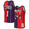 Moderno Incantevole Tracy McGrady Toronto Raptors Hardwood Classics 1998/99 Split Swingman Jersey Purple/Red