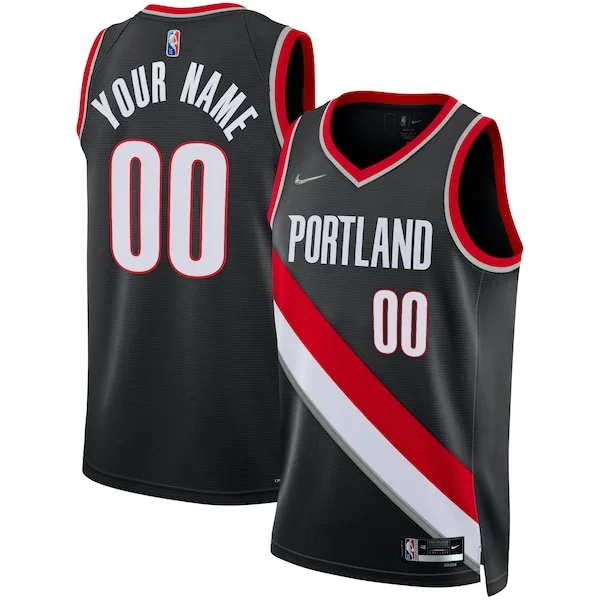 Moderno Lussuoso Portland Trail Blazers Nike 2021/22 Diamond Swingman Custom Jersey Icon Edition Black