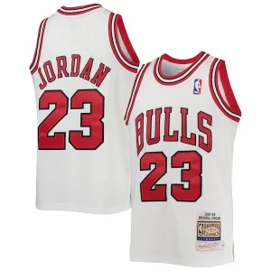 Moderno Magnifico Prestigioso Michael Jordan Chicago Bulls Youth 1997/98 Hardwood Classics Authentic Jersey White/Black/Red