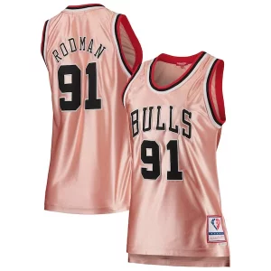 Moderno Resistente Duraturo Dennis Rodman Chicago Bulls Women's 75th Anniversary Rose Gold 1997 Swingman Jersey Pink
